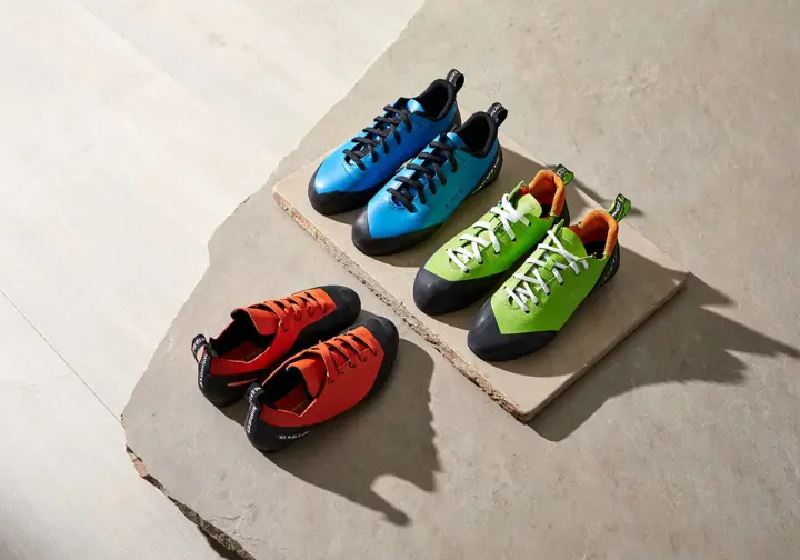 A selection of expertly picked, top-rated women's climbing shoes, showcasing various models suitable for different climbers and climbing styles.
