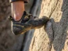 Best Climbing Shoes 2026: Top Picks by Skill & Shape Extreme close-up of a high-performance climbing shoe performing a technical heel hook on granite rock during golden hour.