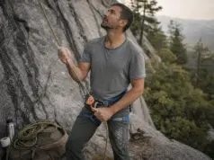 Best Belay Devices Compared One Honest Winner Climber belaying with a Petzl GRIGRI assisted-braking belay device at the base of a granite sport route
