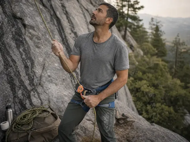 0-best-belay-devices-grigri-belaying-granite Climber belaying with a Petzl GRIGRI assisted-braking belay device at the base of a granite sport route