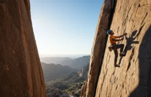 Mastering Rope Ascension: A Climber’s Guide to Ascenders Two climbers, male and female, ascending a big wall using rock climbing ascenders, demonstrating efficiency and skill in rope ascension.