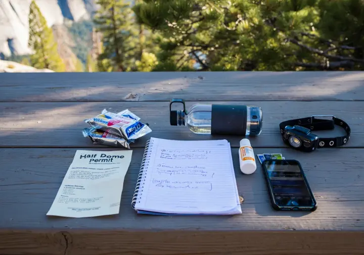 Essential groundwork items for planning a Half Dome ascent, including permit and training schedule, for yosemite climbing half dome.