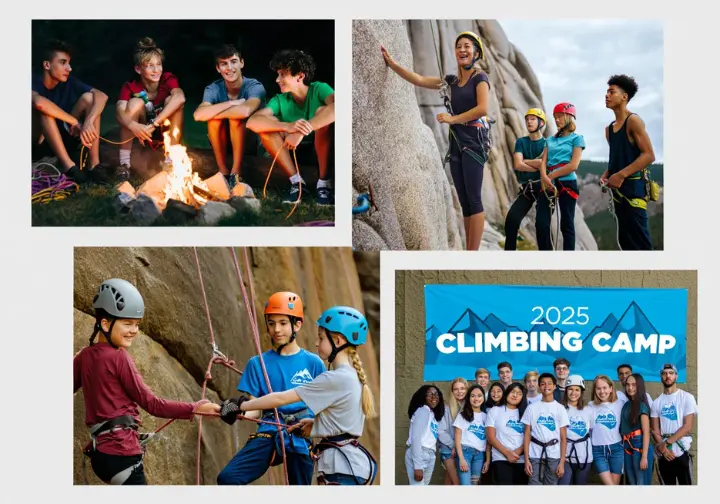 Highlights from top teen rock climbing sleepaway camps for 2025, showing diverse activities and learning.