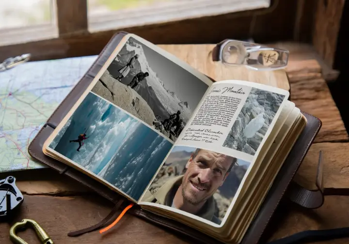 Defining "Iconic" and "Dedicated Climber": a journal showing images and notes that help determine the best mountain to climb in the US.