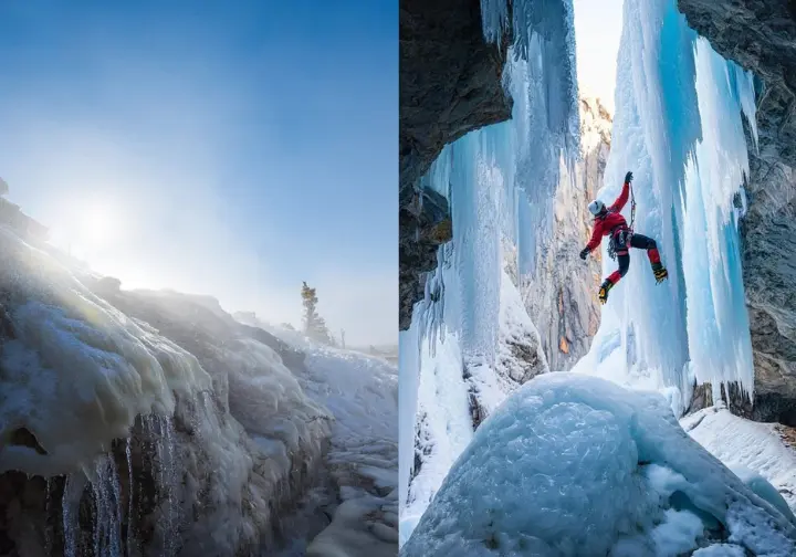 Mastering Lee Vining ice climbing variables: contrasting poor and optimal ice conditions and seasonality.