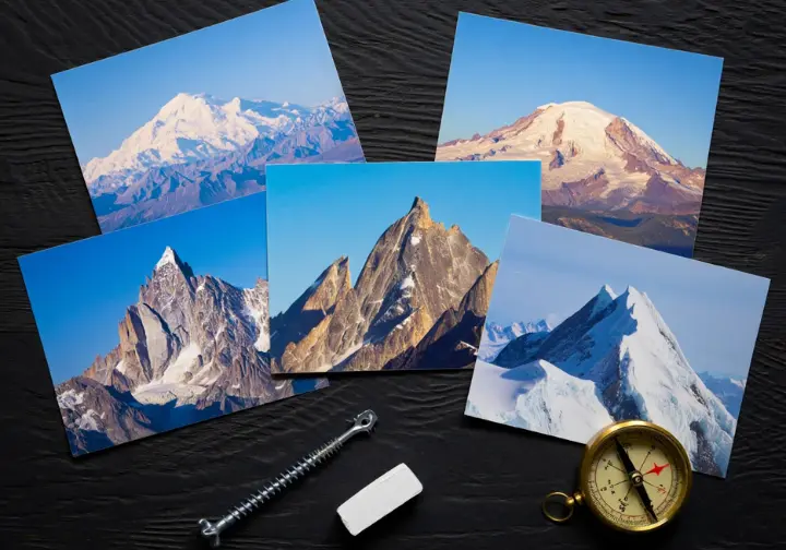 Spotlight on premier US peaks for dedicated climbers: a collection of photos showcasing iconic mountains, aiding in choosing the best mountain to climb in the US.