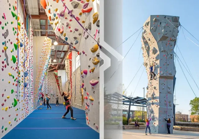 Choosing a rock climbing wall in Chicago: Comparison of indoor gym versus outdoor park climbing options.