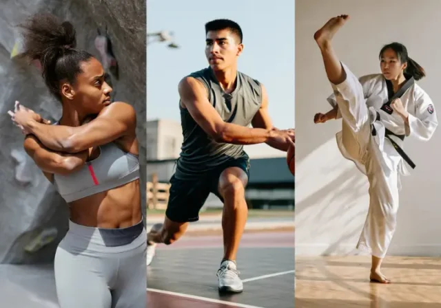 Diverse athletes demonstrating peak mobility, illustrating a guide to an athlete's mobility routine to unlock reach.