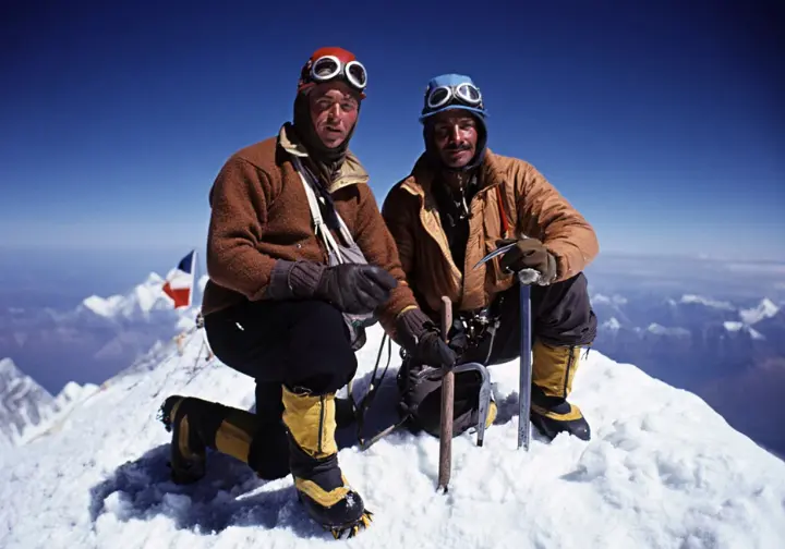 Dawn of an era on Everest: Hillary and Tenzing's historic first ascent, marking the start of the list of people who climbed Mount Everest.