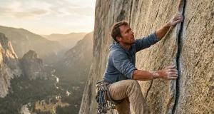 How Hard Is Freerider on El Cap? It’s Not the 5.13a Climber high on the Freerider route on El Capitan in Yosemite at golden hour