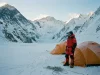 Sweating at 19,900 Feet? Welcome to Everest Camp 1 Everest Camp 1 tents in the Western Cwm at dawn below Lhotse and Nuptse