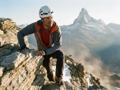 What Matterhorn Guides Check Before You Climb Climber on the exposed Hörnli Ridge with the Matterhorn summit above, climbing the Matterhorn