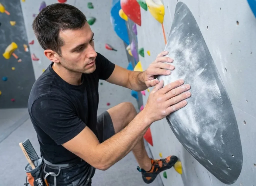 Rock Climbing Realms brushing friction science grip