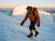 Why Cho Oyu’s Easy 8,000er Reputation Is a Trap Climber on the Cho Oyu glacier route at dawn in expedition double boots, an honest look at the easy 8000er