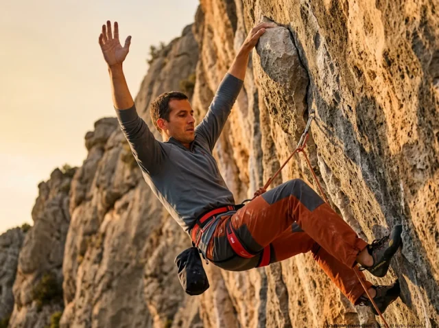 how-to-rest-on-a-climb-hero Climber shaking out on a limestone jug rest using G-Tox technique to recover forearm pump