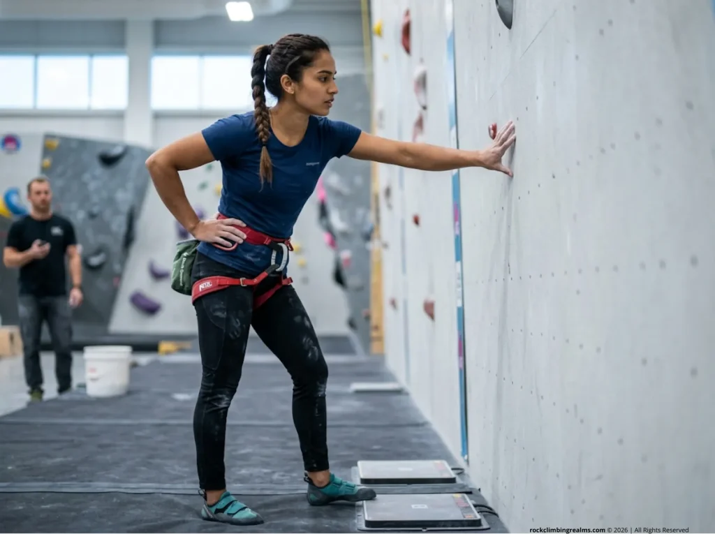 Rock Climbing Realms speed climbing wall surface examination
