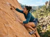 Best Front Range Bouldering by Rock Type Climber smearing on Fountain Formation sandstone at Flagstaff Mountain, Front Range bouldering