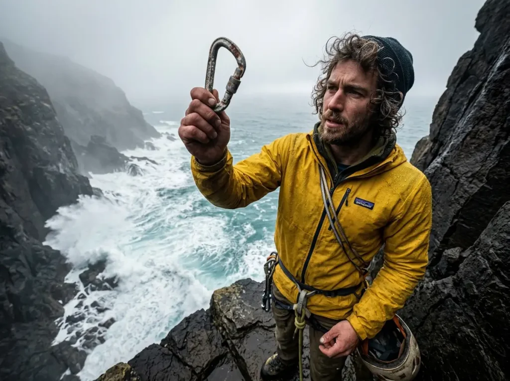 Inspecting climbing carabiner for stress corrosion cracking 