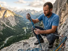 What Most Guides Miss About Top Rope Anchor Building Climbing guide inspecting top rope anchor