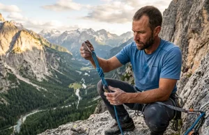 What Most Guides Miss About Top Rope Anchor Building Climbing guide inspecting top rope anchor