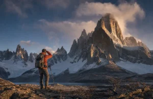 How Hard Is Fitz Roy to Climb? Harder Than It Looks Climber on the approach below Cerro Fitz Roy's granite tower at first light, Patagonia