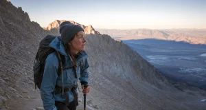 5 Mount Whitney Mistakes That End Summit Bids Hiker on the Mount Whitney Trail below Trail Crest at dawn, Eastern Sierra granite
