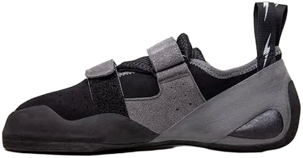 Evolv Defy flat high-volume climbing shoe for wide feet in crack climbing