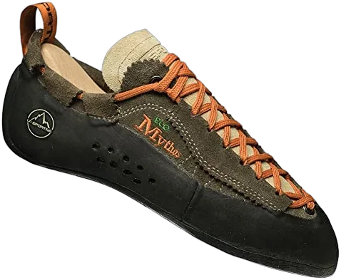 La Sportiva Mythos climbing shoe with wraparound lacing for all-day hand crack climbing