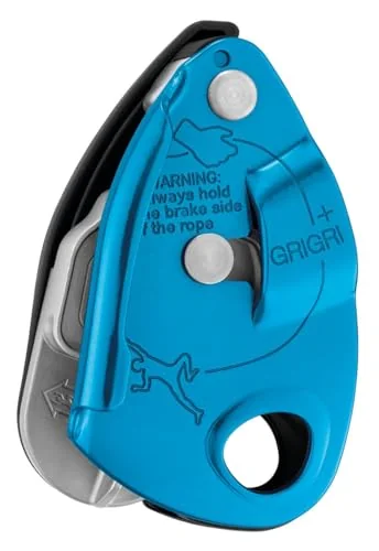 Petzl GRIGRI+ belay device with anti-panic handle for new belayers learning to lower