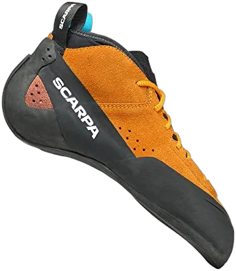 Scarpa Generator Mid trad climbing shoe with mid-height cuff for off-width protection